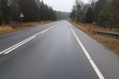 Fragment starej drogi DK51. W oddali widać rozpoczynający się podjazd w kierunku skrzyżowania Łańsk - Stwiguda